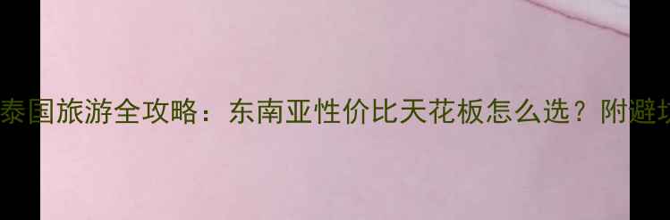 图片 芽庄vs泰国旅游全攻略：东南亚性价比天花板怎么选？附避坑指南2