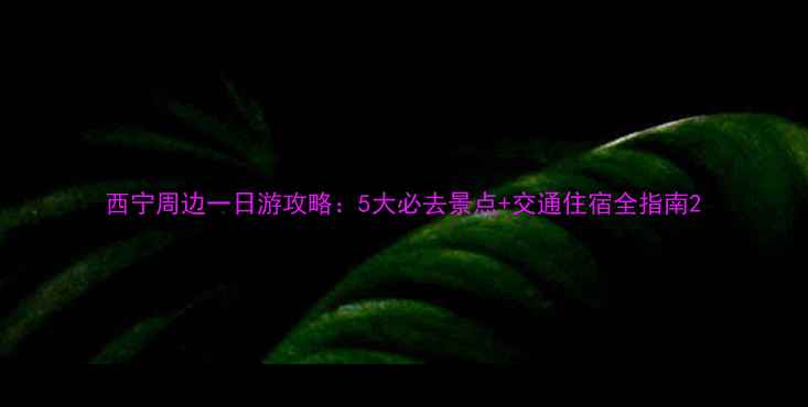 图片 西宁周边一日游攻略：5大必去景点+交通住宿全指南2