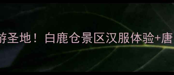 图片 西安必去亲子游圣地！白鹿仓景区汉服体验+唐风夜游全攻略1