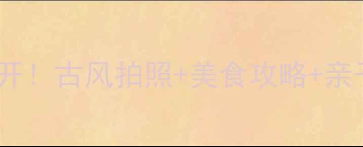 图片 邛崃平乐古镇隐藏玩法大公开！古风拍照+美食攻略+亲子必玩清单（附避坑指南）2
