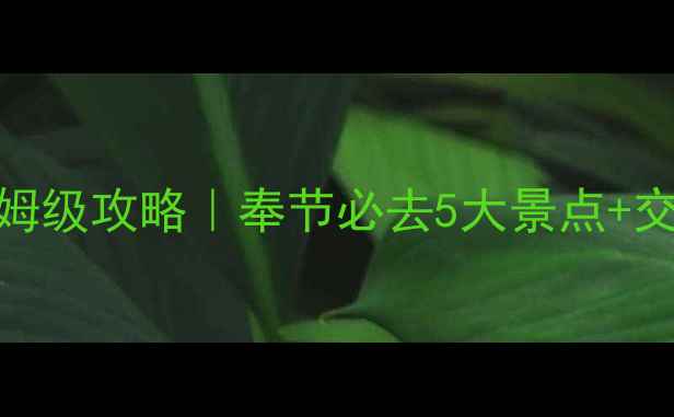 图片 重庆奉节旅游保姆级攻略｜奉节必去5大景点+交通住宿全解锁✨
