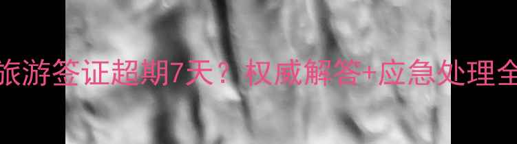 图片 香港旅游签证超期7天？权威解答+应急处理全攻略