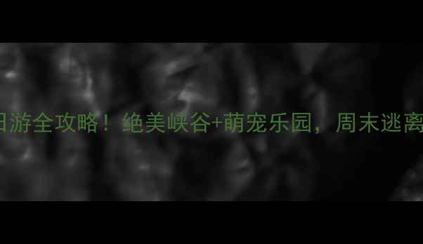 图片 🌄西安到大水川一日游全攻略！绝美峡谷+萌宠乐园，周末逃离城市必备打卡地🌿1