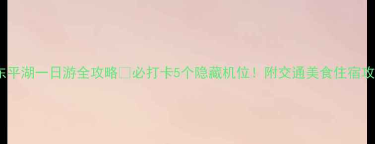图片 🌟东平湖一日游全攻略🌿必打卡5个隐藏机位！附交通美食住宿攻略1