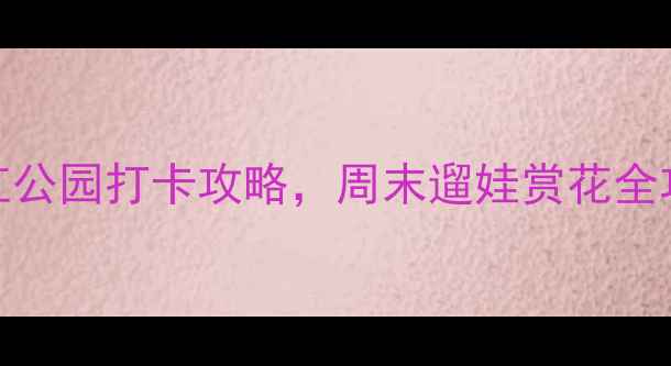 图片 🌟合肥必去！10大网红公园打卡攻略，周末遛娃赏花全攻略（附地址+交通）1