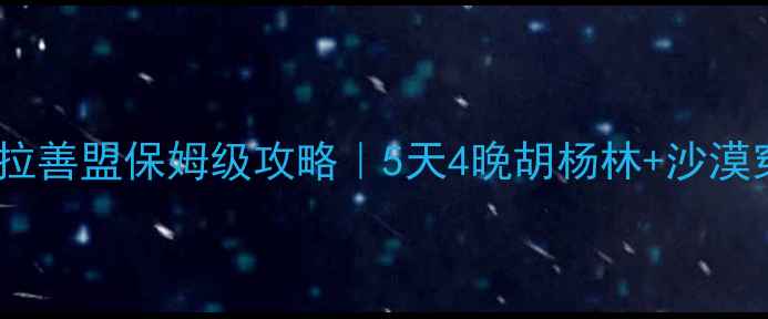 图片 🌟成都自驾阿拉善盟保姆级攻略｜5天4晚胡杨林+沙漠穿越全记录🌟1