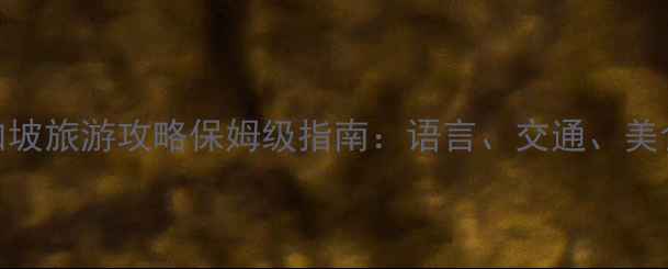 图片 🌟新加坡旅游攻略保姆级指南：语言、交通、美食全🌟