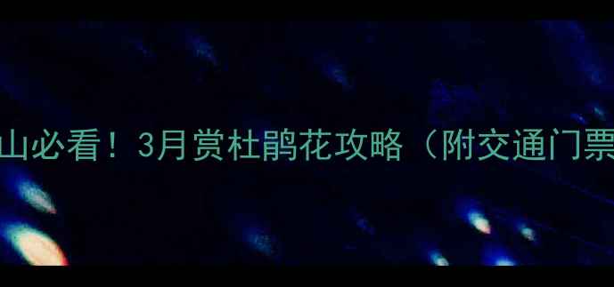 图片 🌸乐昌九峰山必看！3月赏杜鹃花攻略（附交通门票隐藏机位）