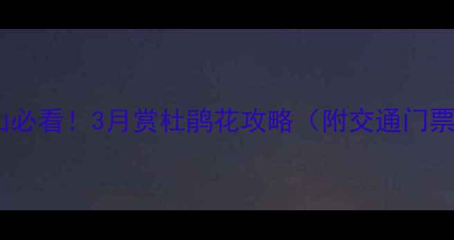 图片 🌸乐昌九峰山必看！3月赏杜鹃花攻略（附交通门票隐藏机位）1