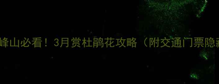 图片 🌸乐昌九峰山必看！3月赏杜鹃花攻略（附交通门票隐藏机位）2