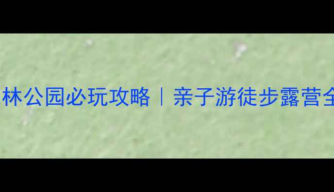 图片 🌿上海天童森林公园必玩攻略｜亲子游徒步露营全指南🚶♀️1
